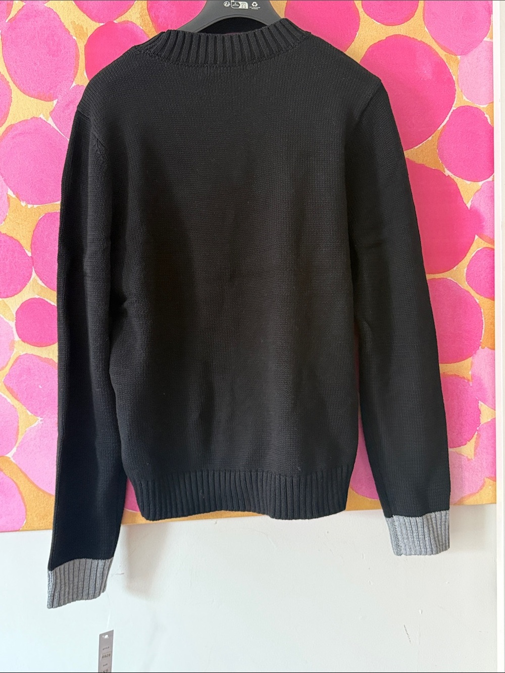 🧡 NWT Kathy Cole Colorblock  Sweater - Orange, Black & light grey - Picture 5 of 5